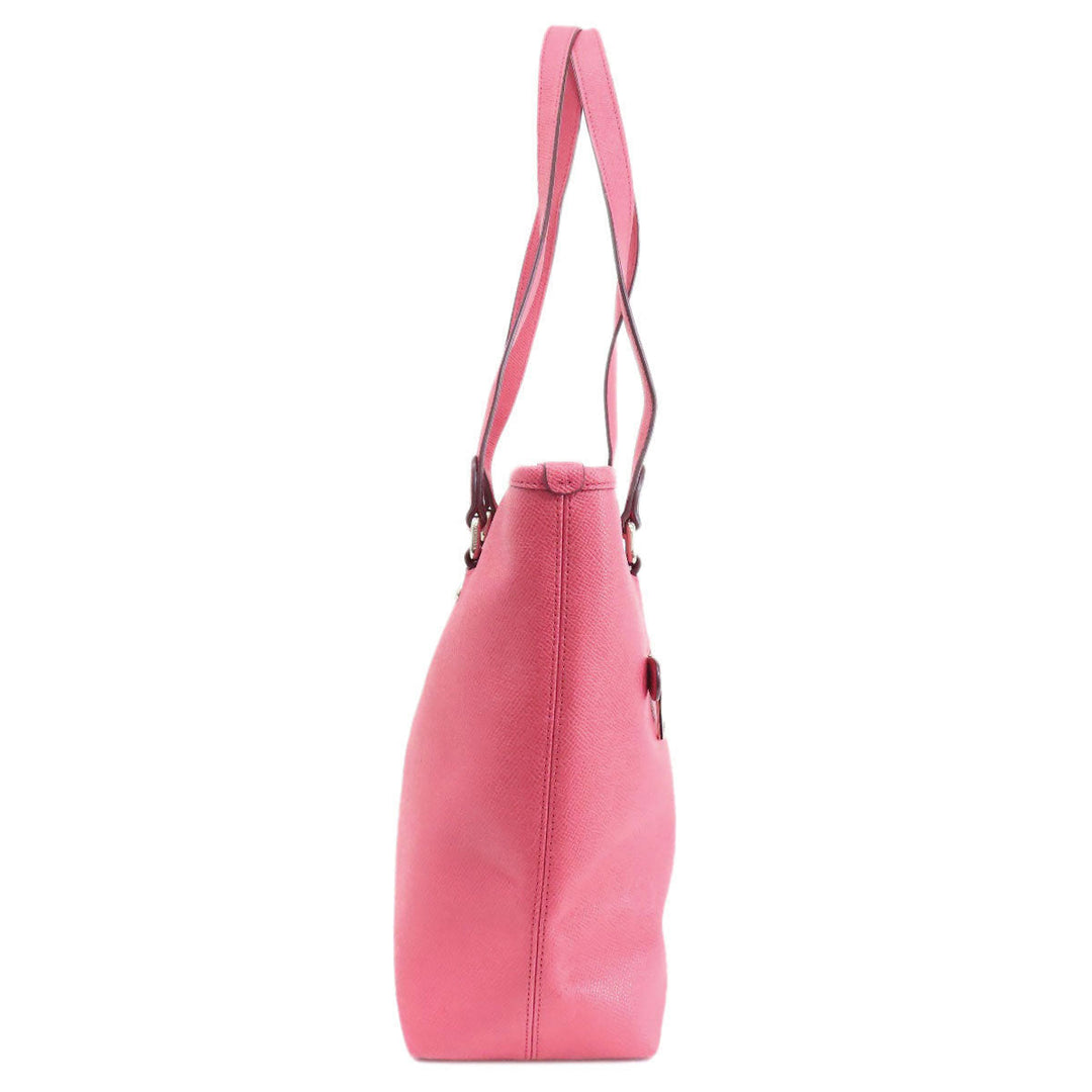 COACH Tote Bag F57789 leather pink logo Women Used Authentic