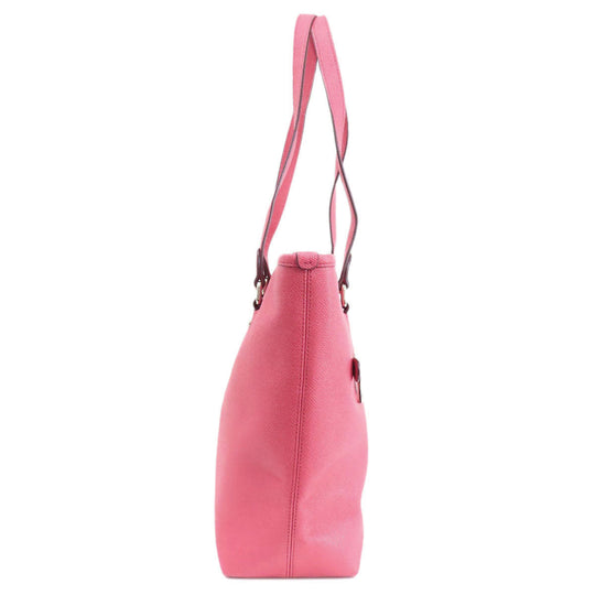 COACH Tote Bag F57789 leather pink logo Women Used Authentic