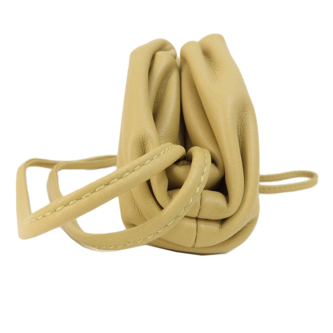 BOTTEGAVENETA Coin case Calfskin beige Mini the pouch Women Used Authentic