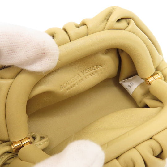 BOTTEGAVENETA Coin case Calfskin beige Mini the pouch Women Used Authentic