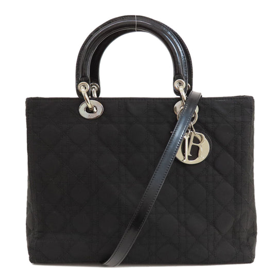 Christian Dior Tote Bag Nylon black Lady Dior 2WAY