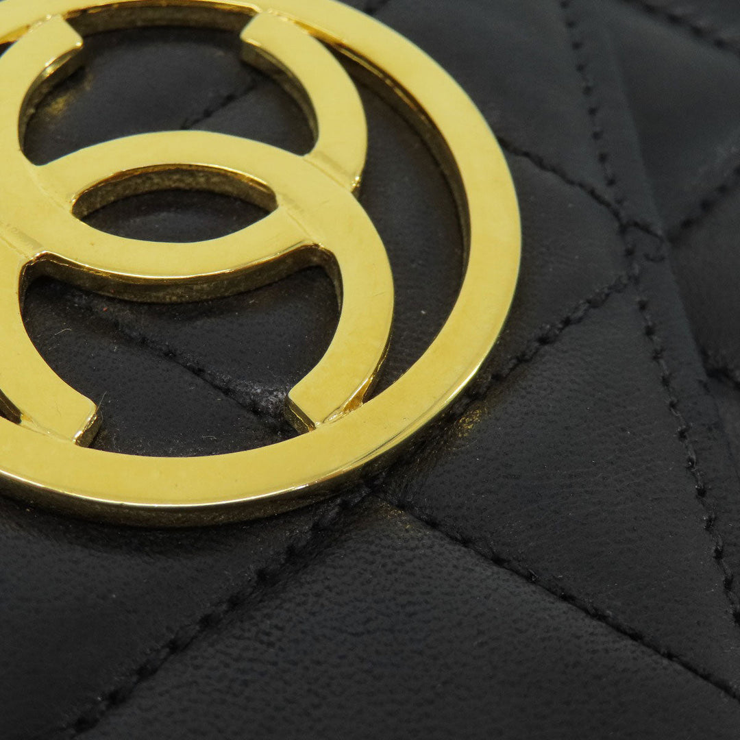 CHANEL Shoulder Bag lambskin black COCO Mark Matelasse Gold Metal