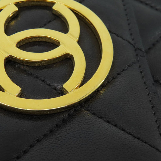 CHANEL Shoulder Bag lambskin black COCO Mark Matelasse Gold Metal
