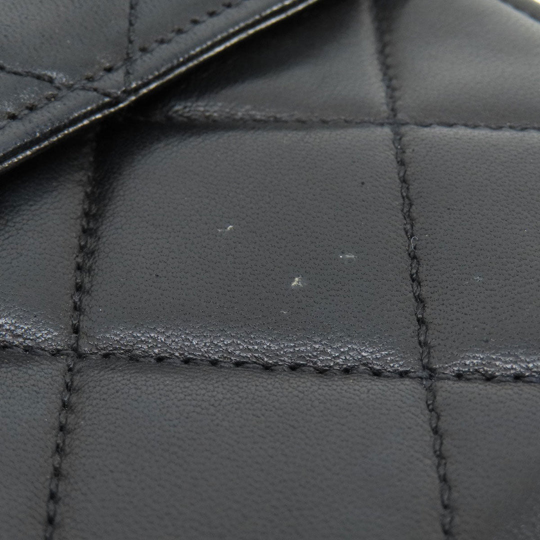 CHANEL Shoulder Bag lambskin black COCO Mark Matelasse Gold Metal