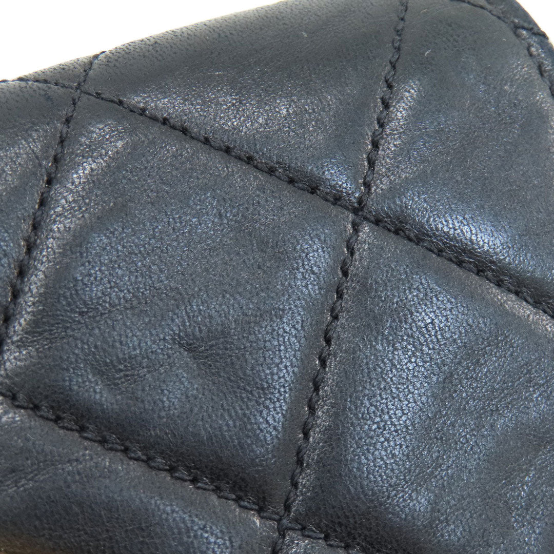 CHANEL Shoulder Bag lambskin black COCO Mark Matelasse Gold Metal