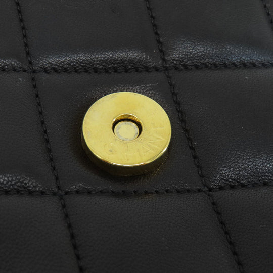 CHANEL Shoulder Bag lambskin black COCO Mark Matelasse Gold Metal