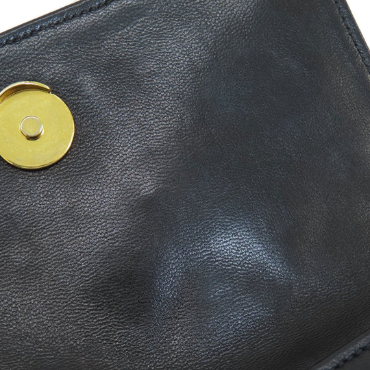 CHANEL Shoulder Bag lambskin black COCO Mark Matelasse Gold Metal