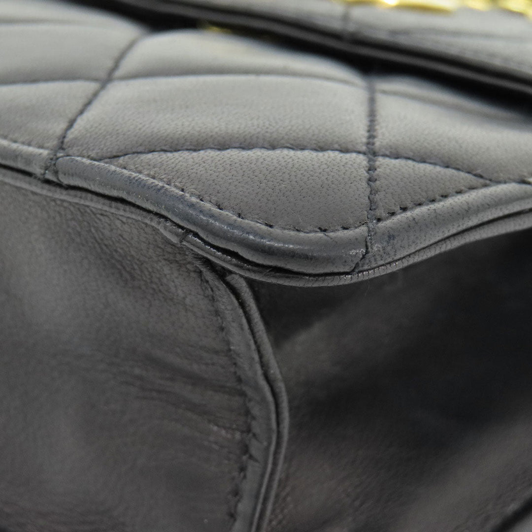 CHANEL Shoulder Bag lambskin black COCO Mark Matelasse Gold Metal