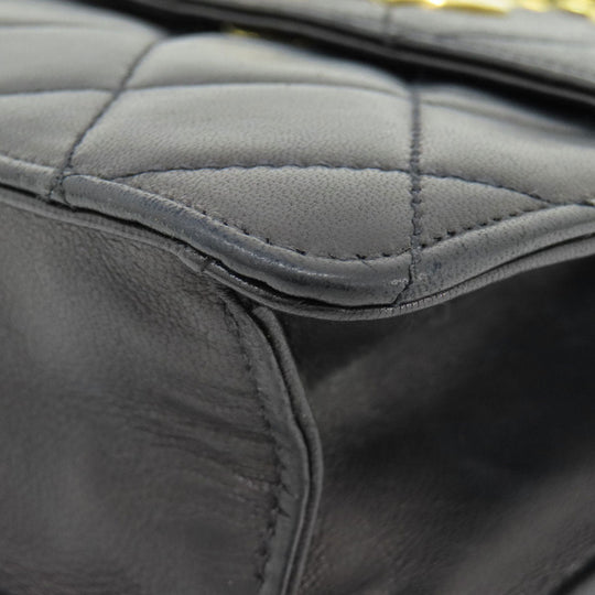 CHANEL Shoulder Bag lambskin black COCO Mark Matelasse Gold Metal