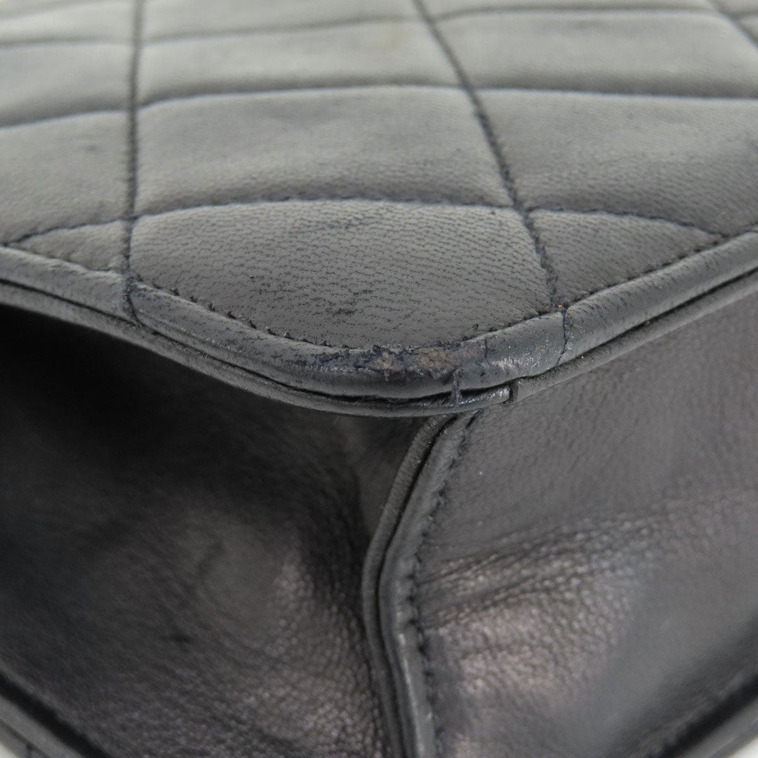 CHANEL Shoulder Bag lambskin black COCO Mark Matelasse Gold Metal