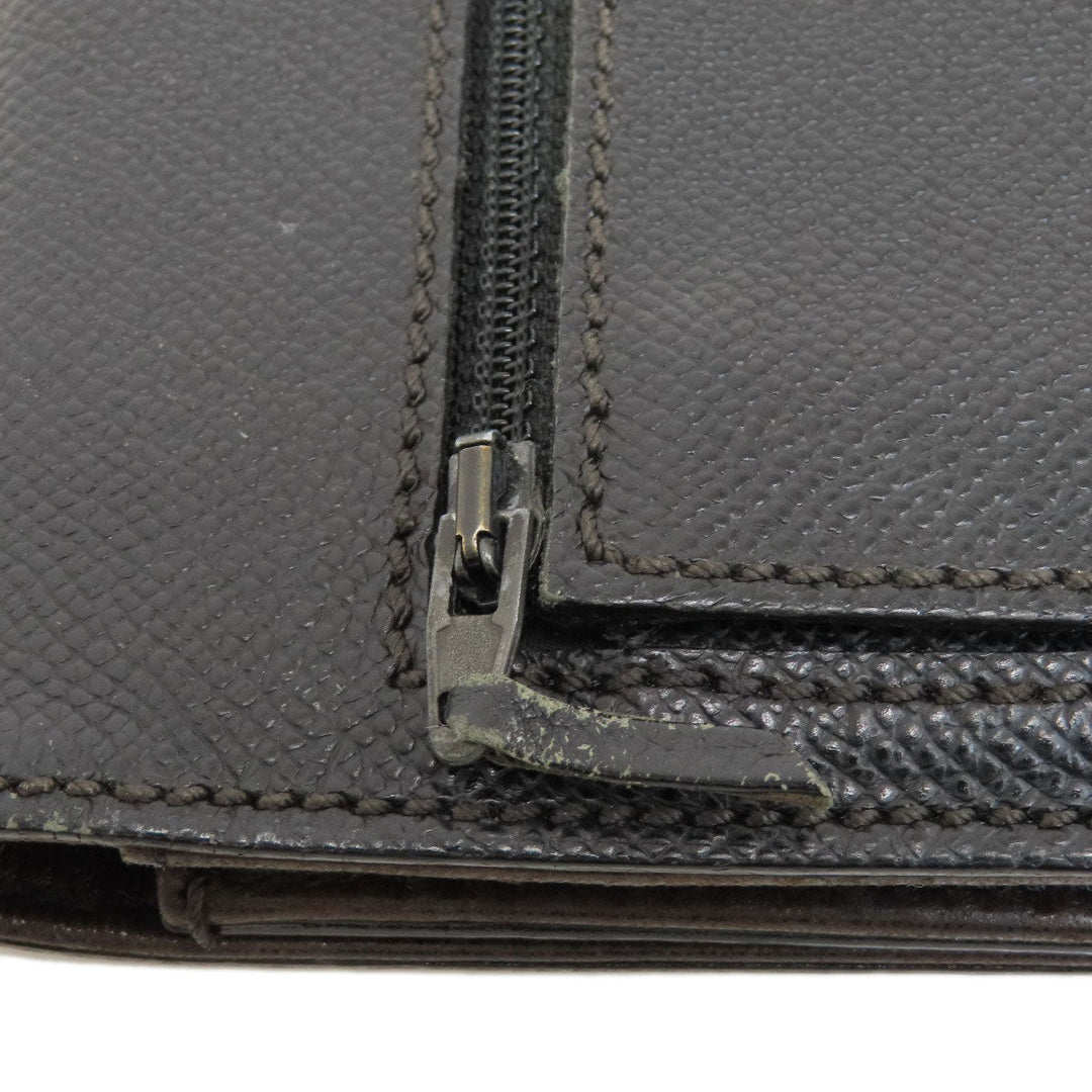 CHANEL Long Wallet Purse Grained Calfskin Skin black Chain Wallet COCO Mark Gold Metal