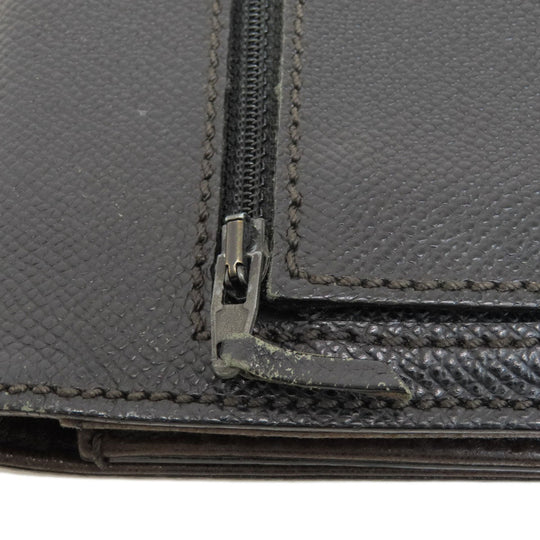 CHANEL Long Wallet Purse Grained Calfskin Skin black Chain Wallet COCO Mark Gold Metal