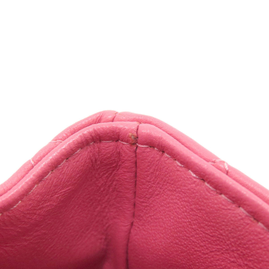 CHANEL Shoulder Bag lambskin pink ChainShoulder Matelasse SilverMetal