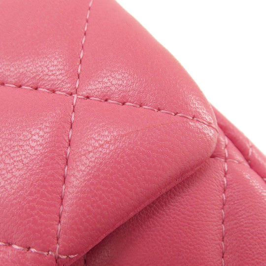 CHANEL Shoulder Bag lambskin pink ChainShoulder Matelasse SilverMetal