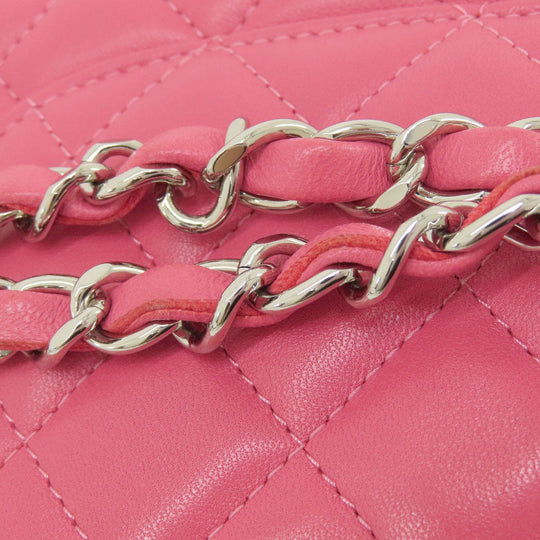 CHANEL Shoulder Bag lambskin pink ChainShoulder Matelasse SilverMetal