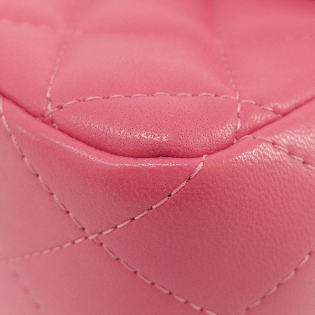 CHANEL Shoulder Bag lambskin pink ChainShoulder Matelasse SilverMetal