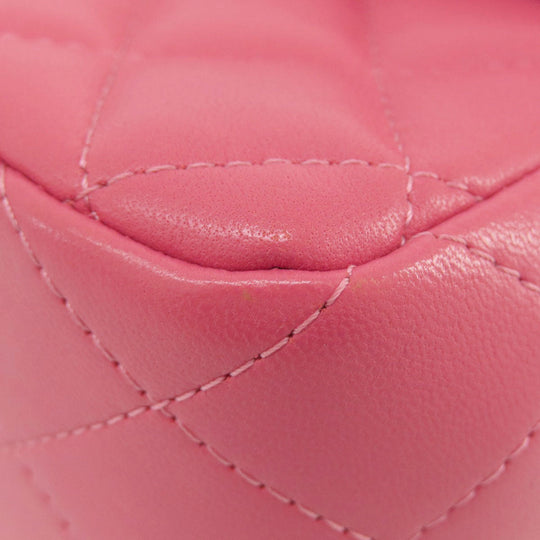 CHANEL Shoulder Bag lambskin pink ChainShoulder Matelasse SilverMetal