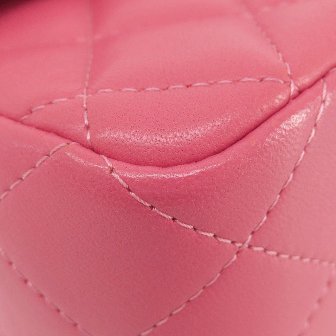 CHANEL Shoulder Bag lambskin pink ChainShoulder Matelasse SilverMetal