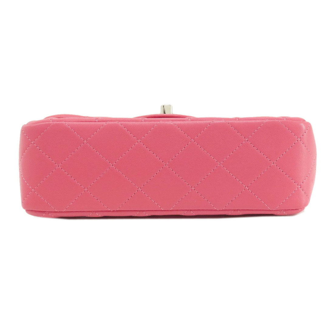CHANEL Shoulder Bag lambskin pink ChainShoulder Matelasse SilverMetal