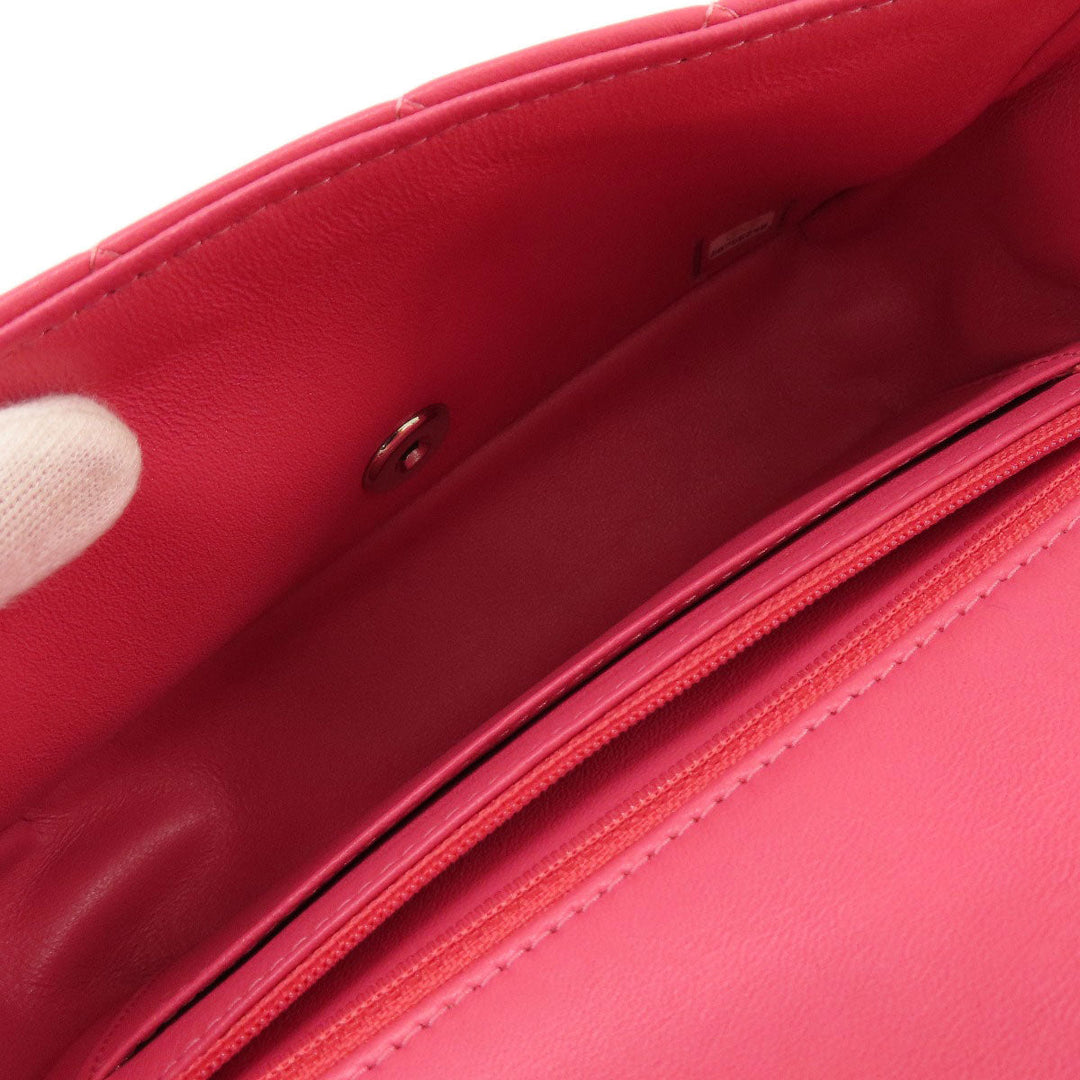 CHANEL Shoulder Bag lambskin pink ChainShoulder Matelasse SilverMetal