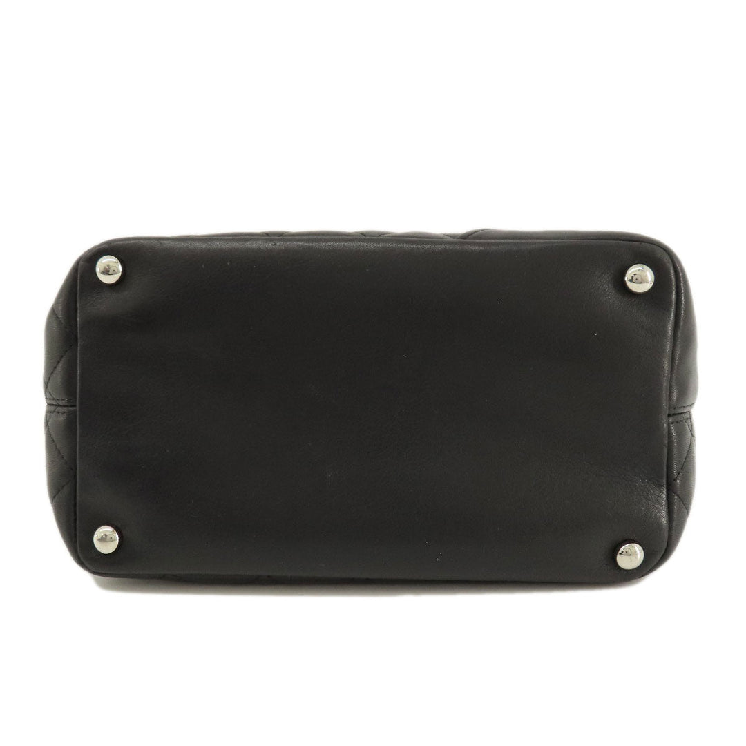 CHANEL Handbag A25166 Calfskin black Cambon Line Small SilverMetal