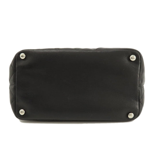 CHANEL Handbag A25166 Calfskin black Cambon Line Small SilverMetal