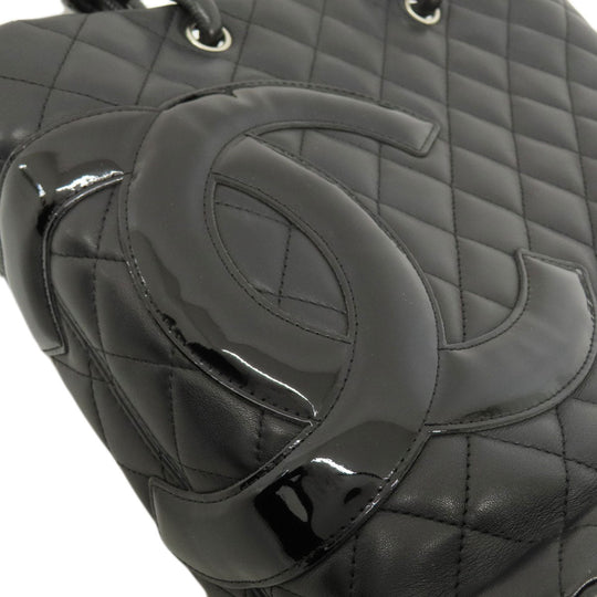 CHANEL Handbag A25166 Calfskin black Cambon Line Small SilverMetal