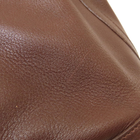 HERMES Tote Bag Swift Brown Garden Party TPM Brown mens(Unisex) Used Authentic