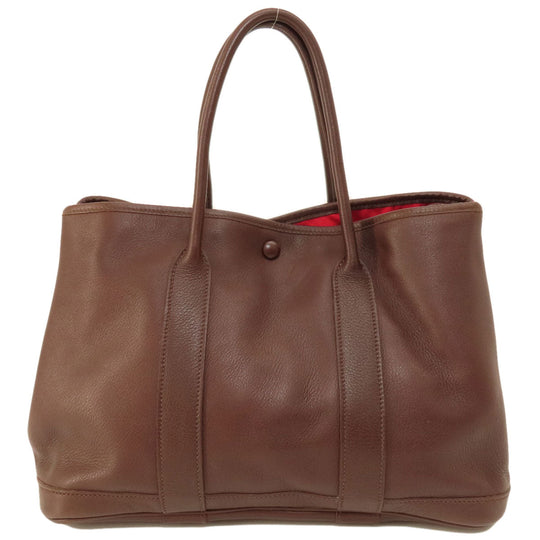 HERMES Tote Bag Swift Brown Garden Party TPM Brown mens(Unisex) Used Authentic