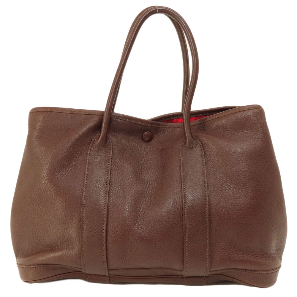 HERMES Tote Bag Swift Brown Garden Party TPM Brown mens(Unisex) Used Authentic