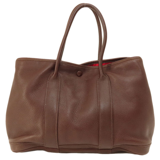 HERMES Tote Bag Swift Brown Garden Party TPM Brown mens(Unisex) Used Authentic