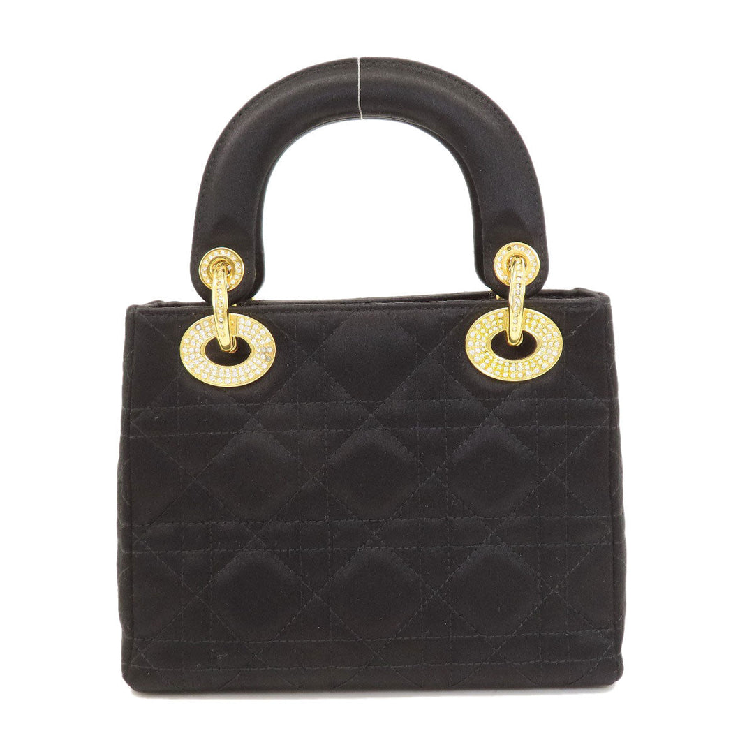 Christian Dior Handbag Satin black Lady Dior Mini Women Used Authentic