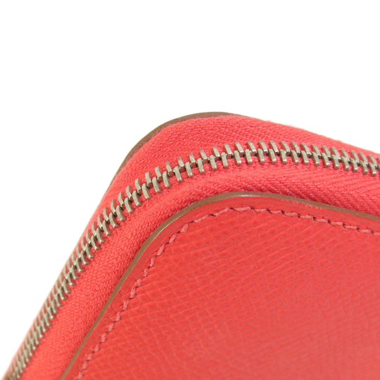HERMES Long Wallet Purse Epsom Orange Azap Silk in Long