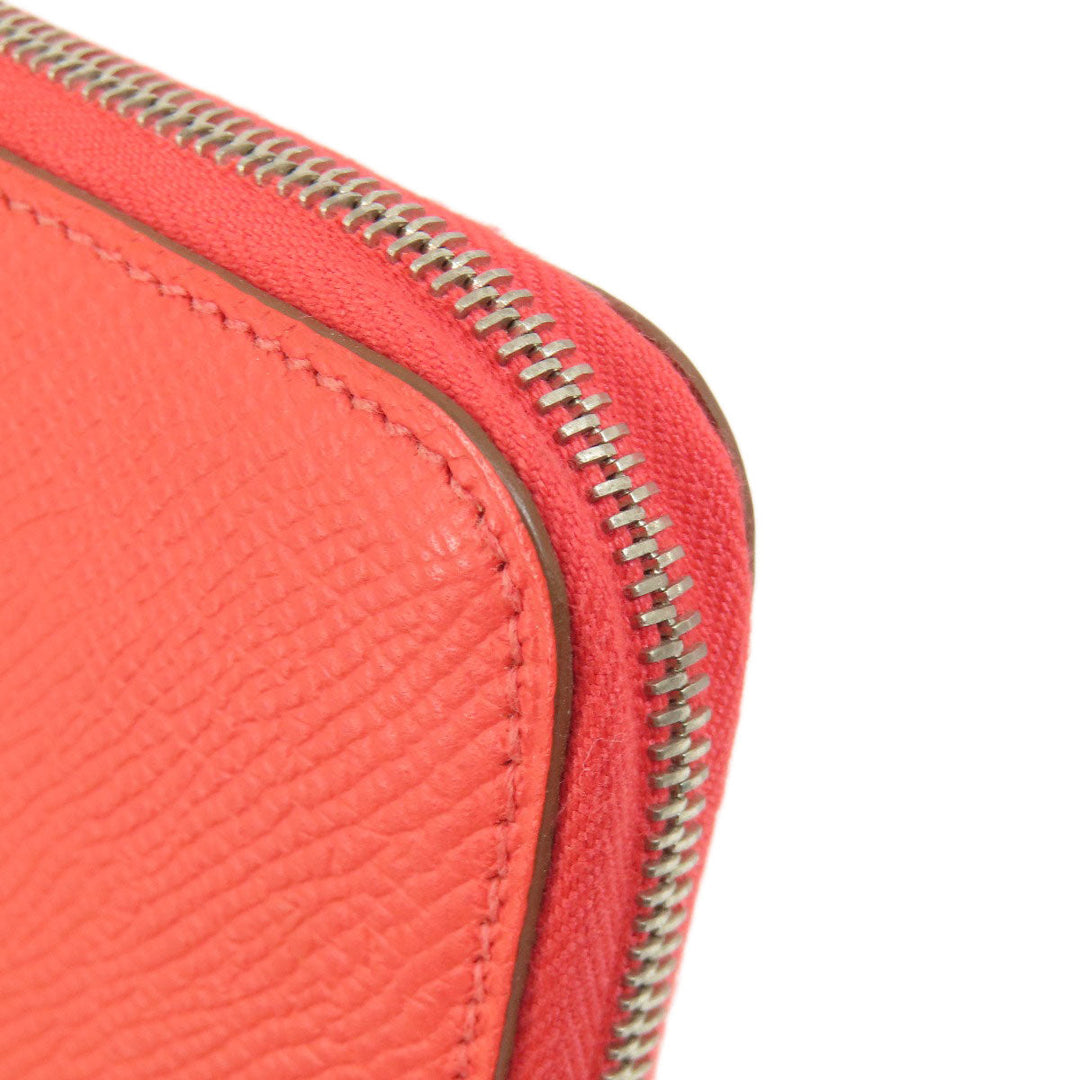 HERMES Long Wallet Purse Epsom Orange Azap Silk in Long