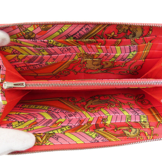 HERMES Long Wallet Purse Epsom Orange Azap Silk in Long