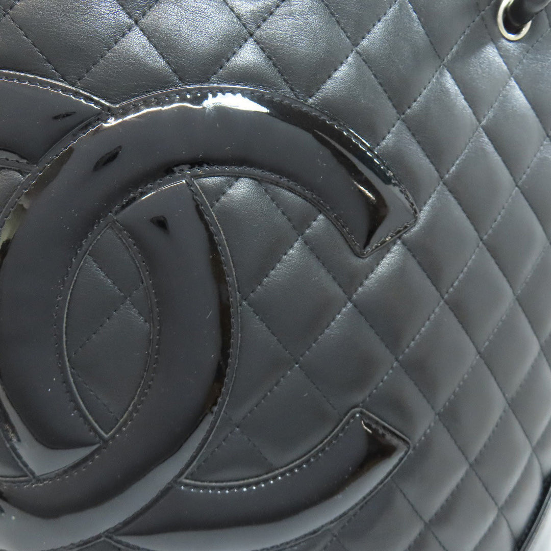 CHANEL Tote Bag Calfskin black Cambon Line SilverMetal