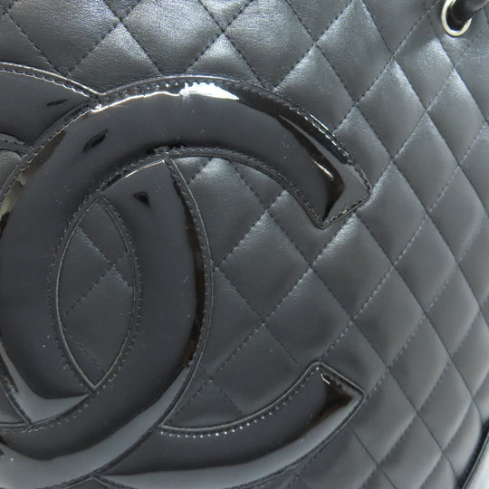CHANEL Tote Bag Calfskin black Cambon Line SilverMetal