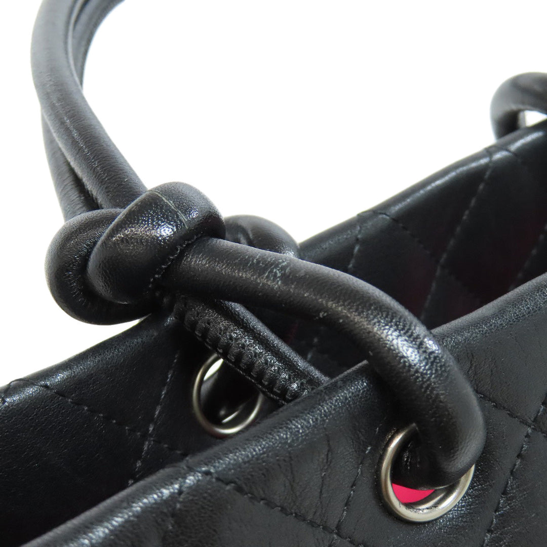 CHANEL Tote Bag Calfskin black Cambon Line SilverMetal