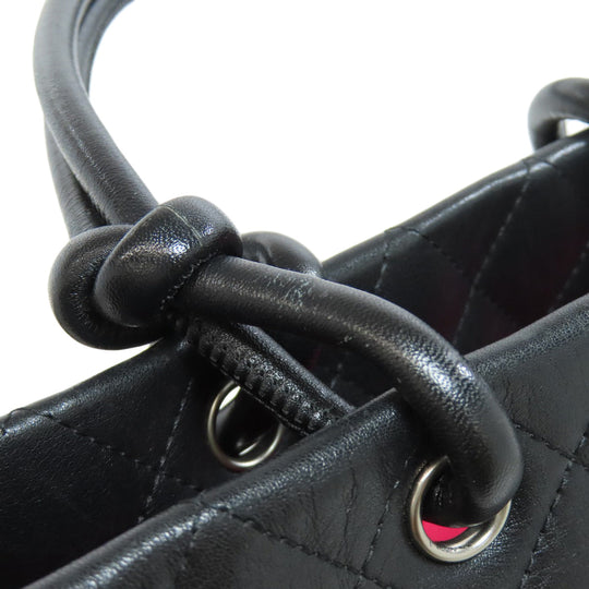 CHANEL Tote Bag Calfskin black Cambon Line SilverMetal