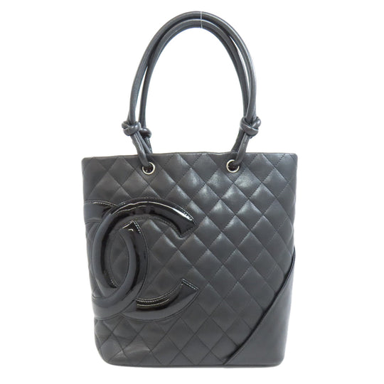 CHANEL Tote Bag Calfskin black Cambon Line SilverMetal