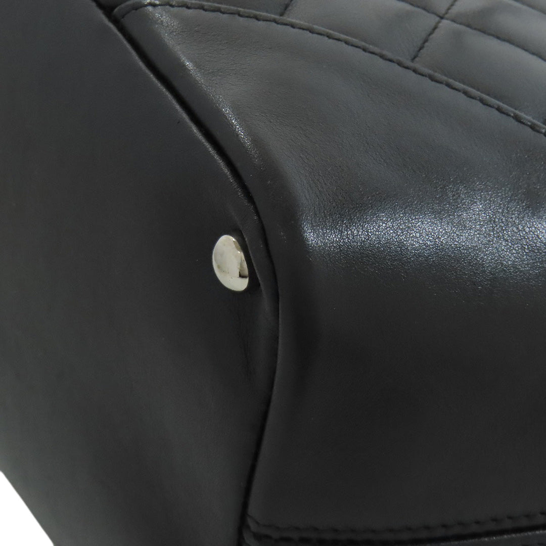 CHANEL Tote Bag Calfskin black Cambon Line SilverMetal