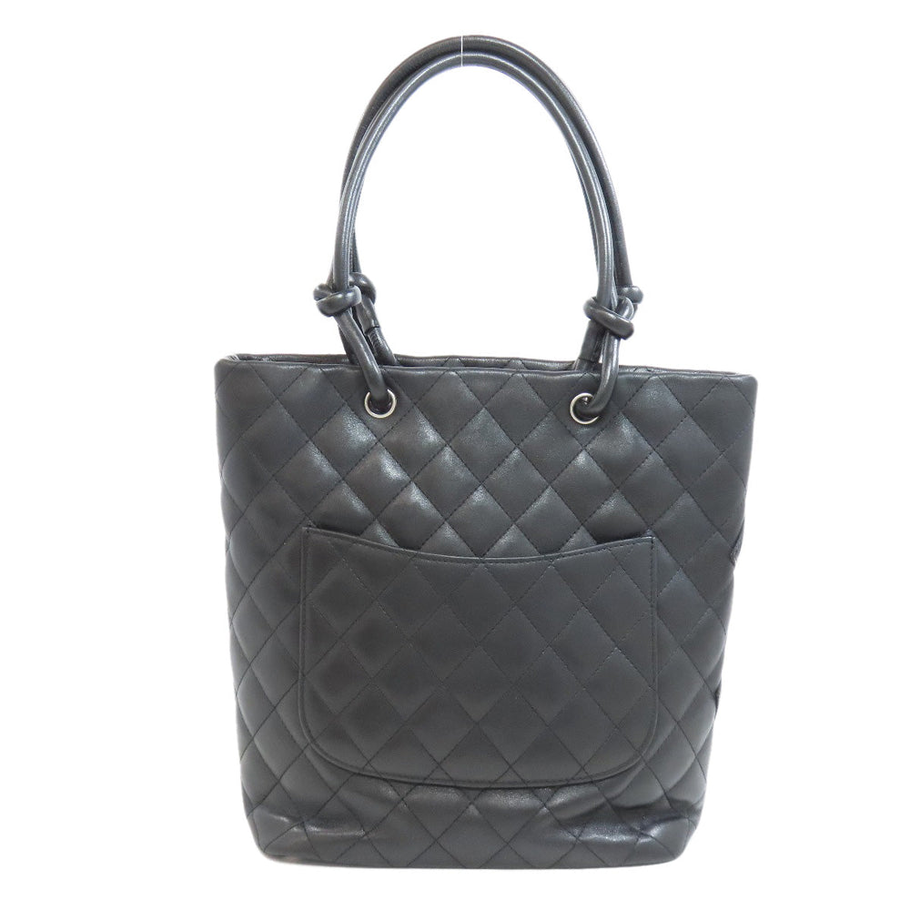 CHANEL Tote Bag Calfskin black Cambon Line SilverMetal