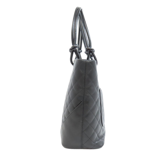 CHANEL Tote Bag Calfskin black Cambon Line SilverMetal