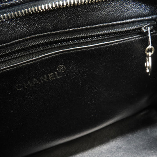 CHANEL Tote Bag Caviar skin black Replica Tote SilverMetal