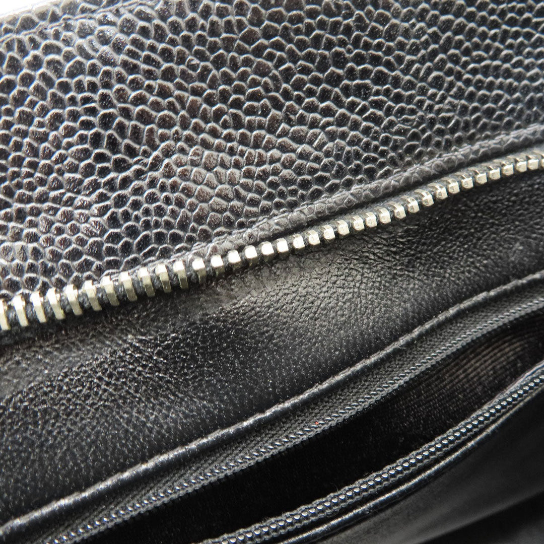 CHANEL Tote Bag Caviar skin black Replica Tote SilverMetal