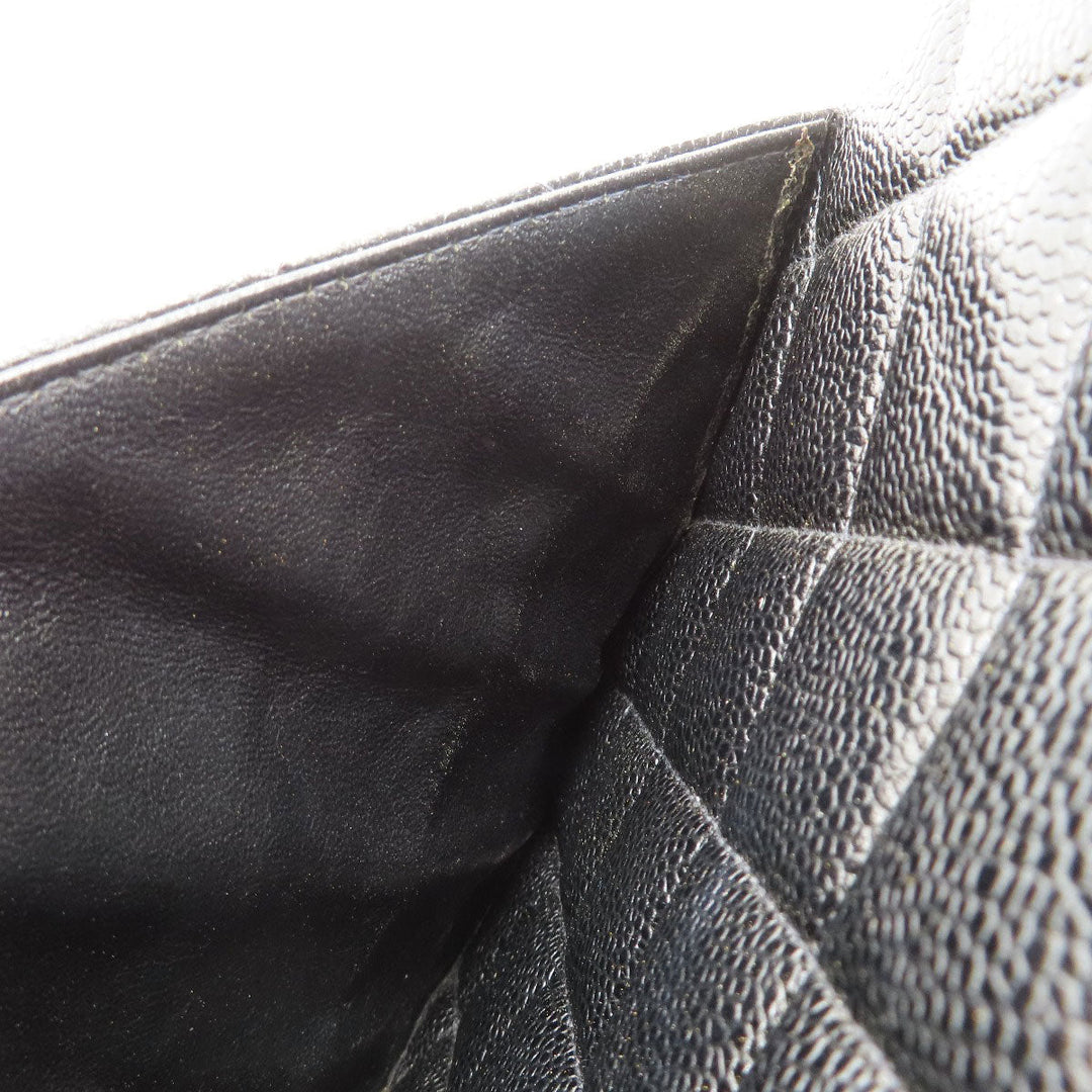 CHANEL Tote Bag Caviar skin black Replica Tote SilverMetal