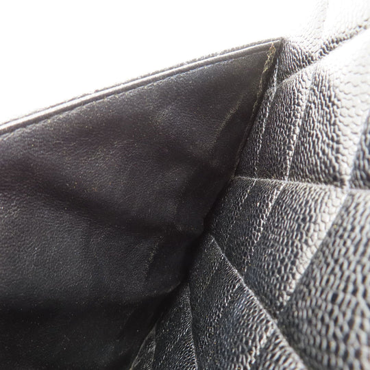CHANEL Tote Bag Caviar skin black Replica Tote SilverMetal