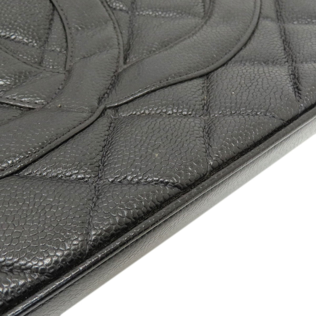CHANEL Tote Bag Caviar skin black Replica Tote SilverMetal