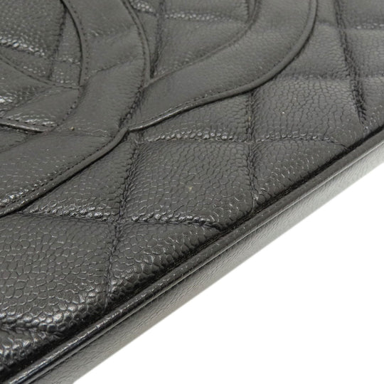 CHANEL Tote Bag Caviar skin black Replica Tote SilverMetal