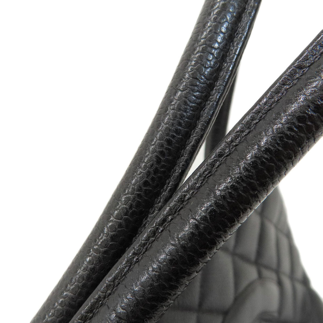 CHANEL Tote Bag Caviar skin black Replica Tote SilverMetal